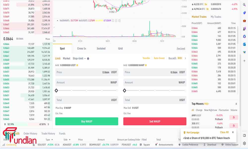 How to buy WAXP: buying section