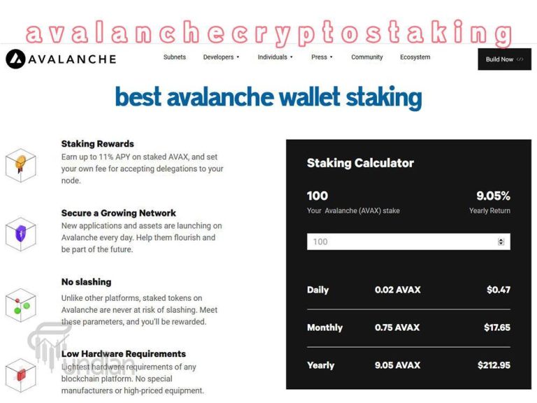 avalanche crypto staking | best avalanche wallet staking