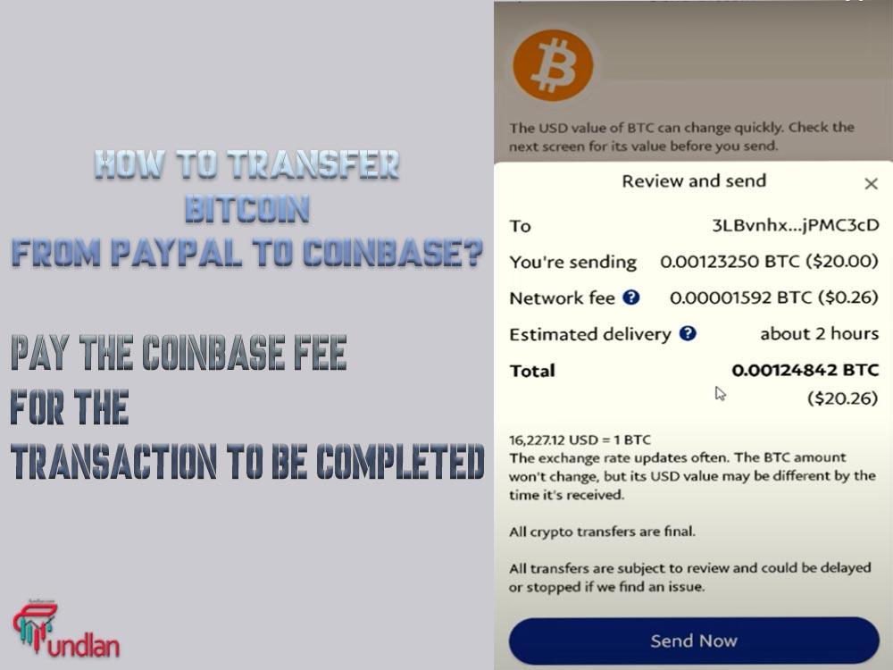 Pay the Coinbase Fee for the transaction to be completed