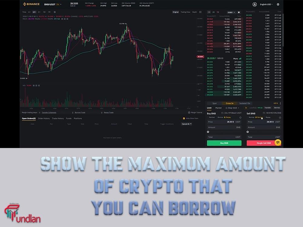 Show the maximum amount of crypto that you can borrow