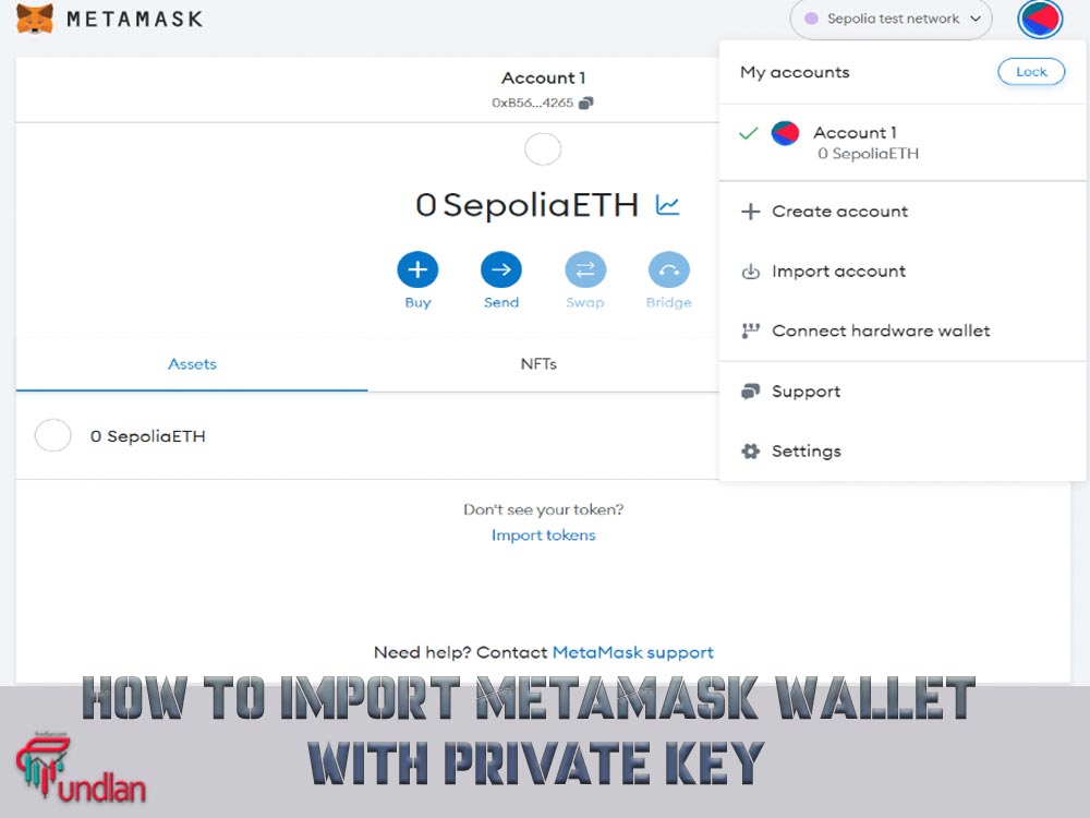 How to import MetaMask wallet with private key