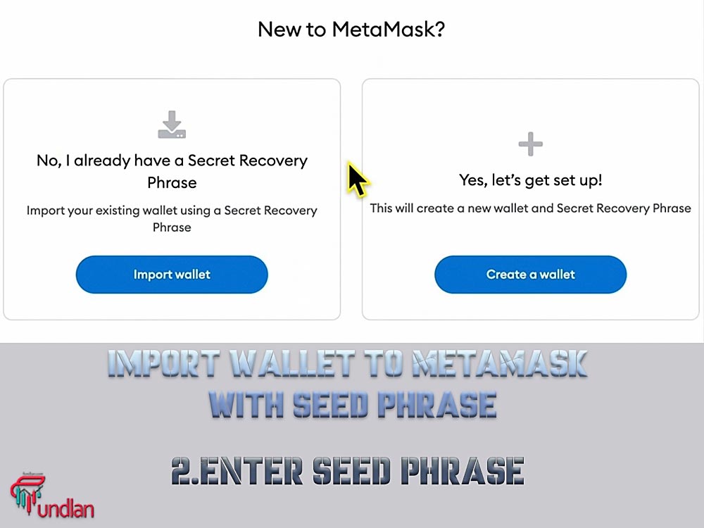 Import wallet to MetaMask with seed phrase